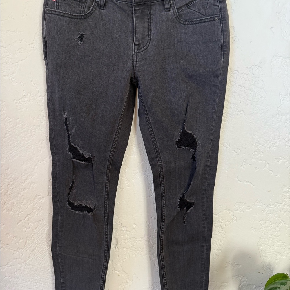 Vigoss Women's Distressed Gray Jeans